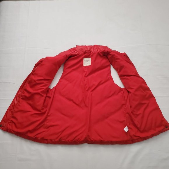 Old Navy Women’s Red Quilted Frost-Free Sleeveless Winter Puffer Vest Red Small - Picture 8 of 16